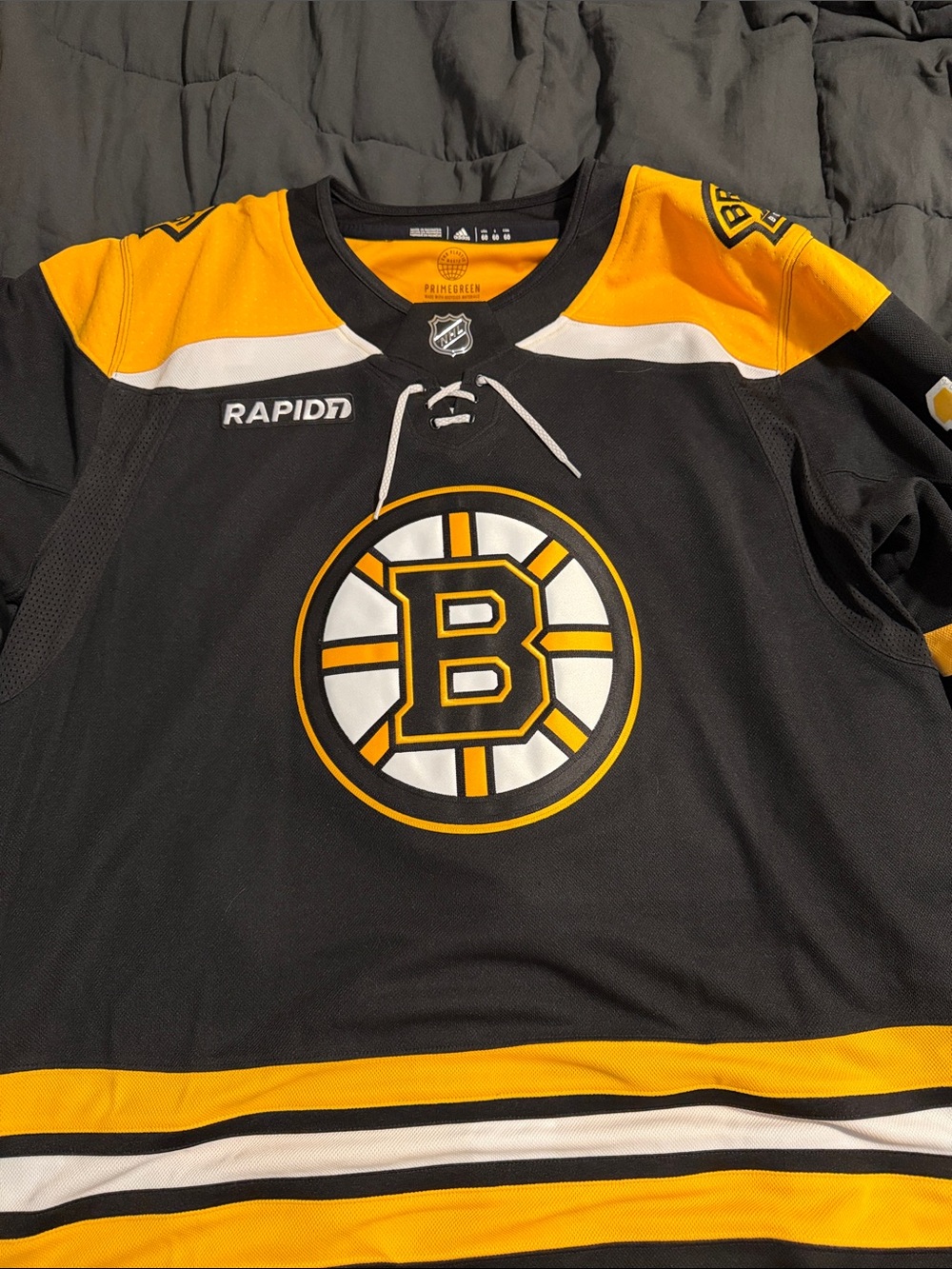 adidas Zacha Boston Bruins Black and Gold Hockey Jersey